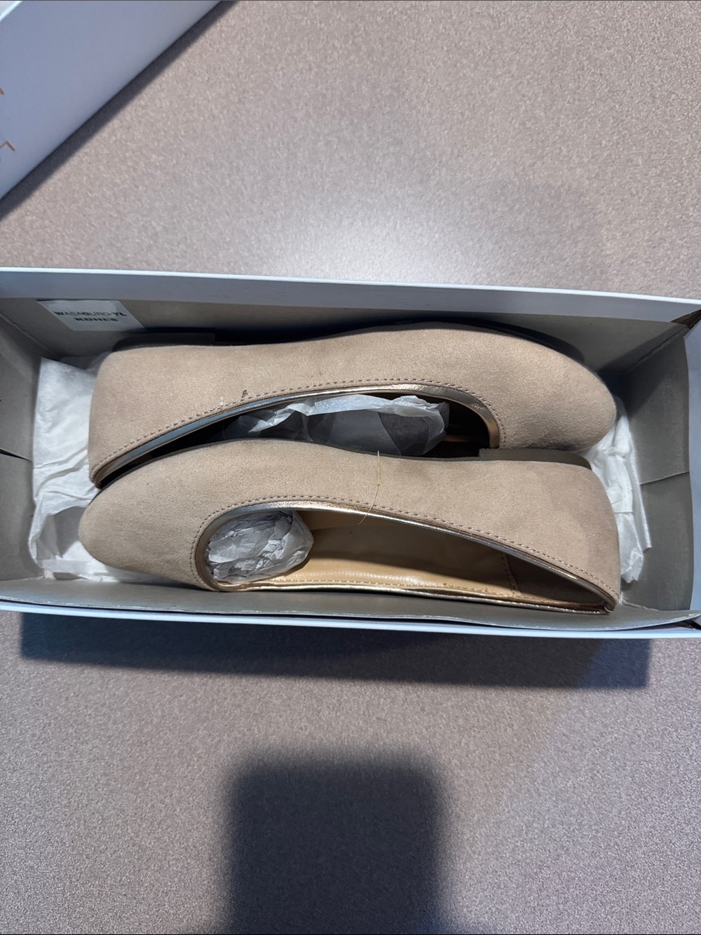 LC Lauren Conrad Taupe Suede Ballet Flats